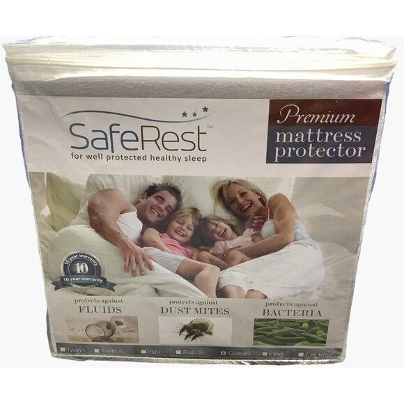 SafeRest Mattress Bed Cover Protector From Fluid Dust Mites Bacteria Queen - Picture 8 of 8